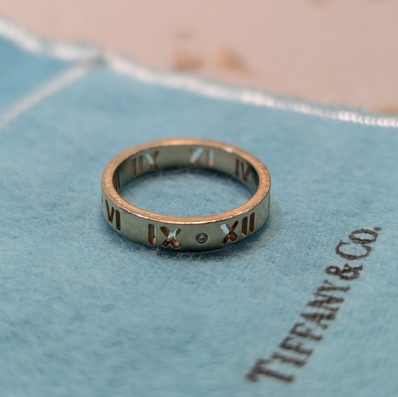 Tiffany & Co. Atlas Rose Gold Ring with Diamonds - Picture 5 of 7